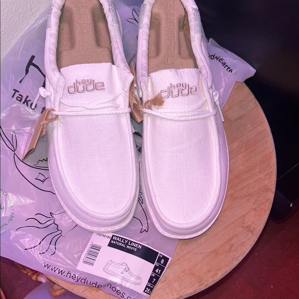 Wally Linen Natural White Shoes